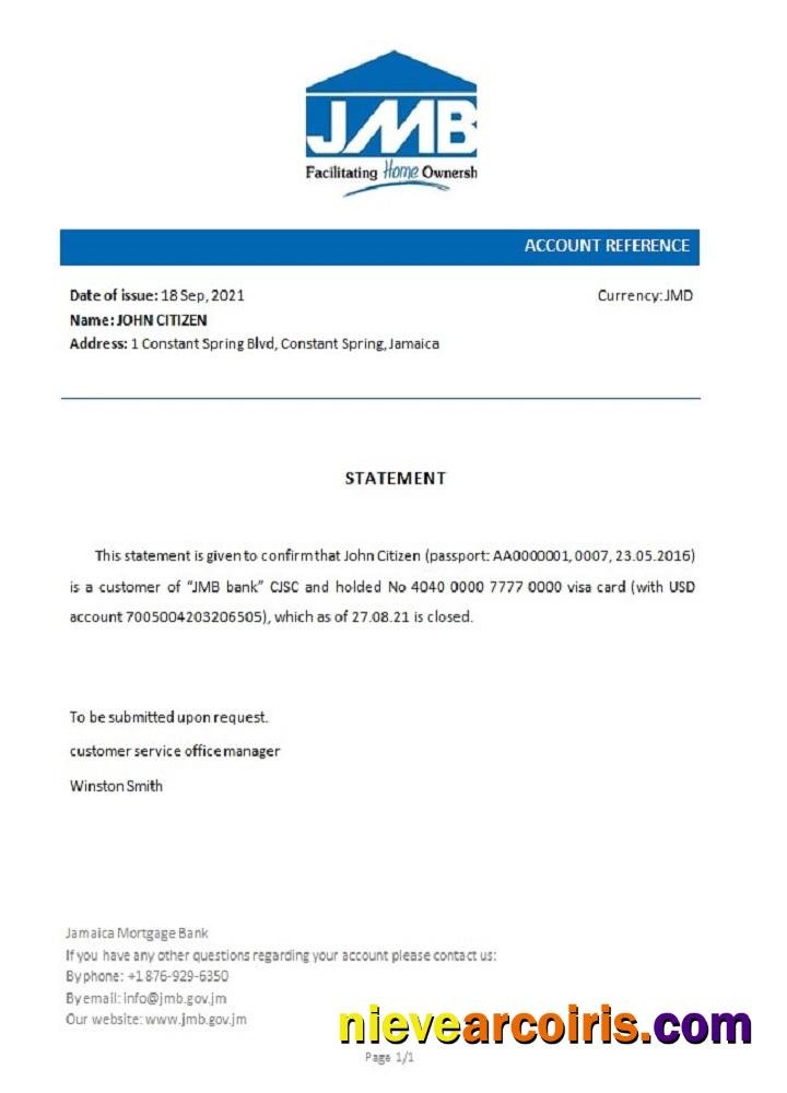 Jamaica Mortgage closure reference